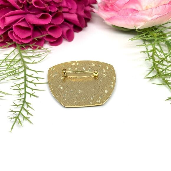 VINTAGE⚜️CLOISONNÉ Butterfly Floral Enameled Brooch - Picture 6 of 7